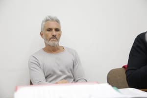 Nicolás Pachelo en la sala de audiencias de los tribunales de San Isidro