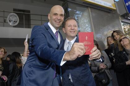 Sergio y Nicolás en 2015, cuando formalizaron su relación