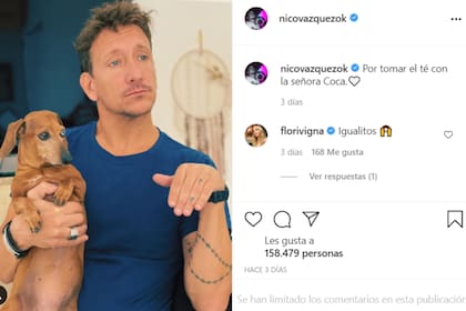 Nicolás Vázquez posó junto a la perrita de su hermano Santiago