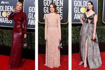 Nicole Kidman, Emma Stone y Anne Hathaway con mini lentejuelas en sus vestidos
