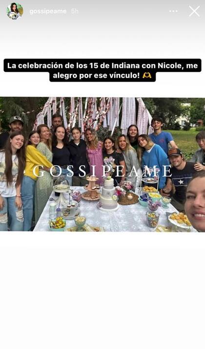 Nicole Neumann organizó una fiesta familiar por los 15 años de Indiana