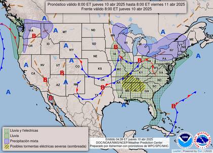 Nieve húmeda y lluvias intensas en el noreste por aire frío canadiense combinado con humedad abundante