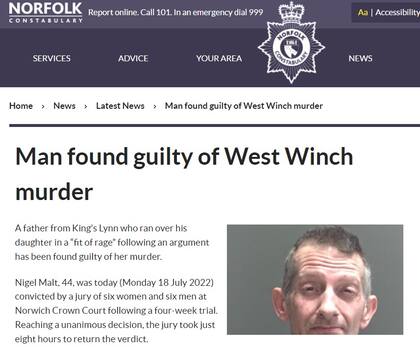 Nigel Malt fue declarado culpable de asesinato a su propia hija