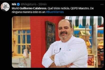 Nik despidió a Guillermo Calabrese (Captura Twitter)
