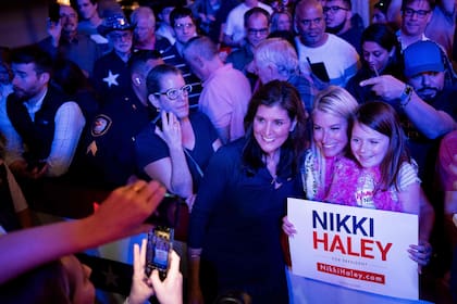 Nikki Haley, en Fort Worth, Texas. (Emil Lippe / GETTY IMAGES NORTH AMERICA / Getty Images via AFP)