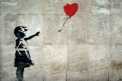 Niña con globo. Mural de Banksy
