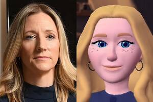 Nina Patel y su avatar en Horizon Venues, donde fue atacada por un grupo de participantes en el metaverso de Facebook