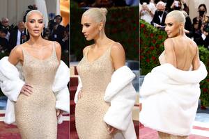 Muestran cómo hizo Kim Kardashian para entrar en el mítico vestido de Marilyn Monroe