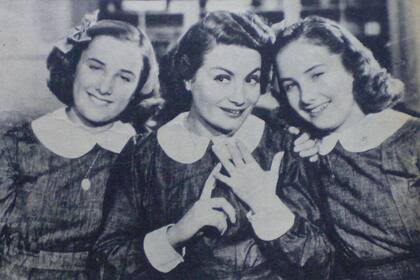 Niní Marshall con las hermanas Silvia y Mirtha Legrand