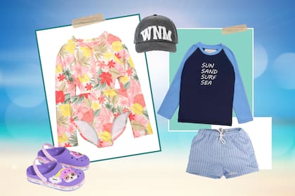 Niños al agua: tan cancheros como protegidos del sol.