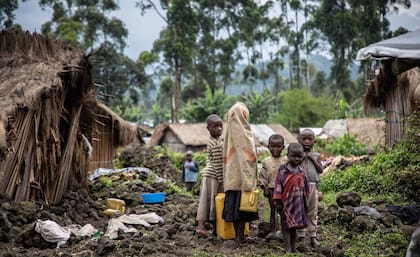 Niños desplazados en Kishanga, en Congo, uno de los países en mayor estado de emergencia del mundo. 