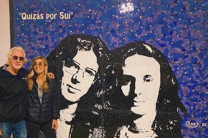 Nito Mestre, en la inauguración del mura "Quizás por Sui"