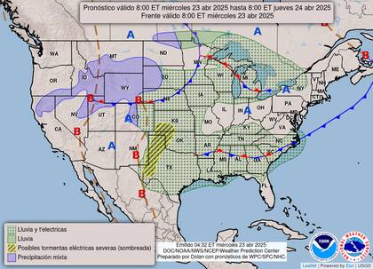 Nivel dos de alerta por inundaciones repentinas en el Valle del Mississippi y las Planicies meridionales
