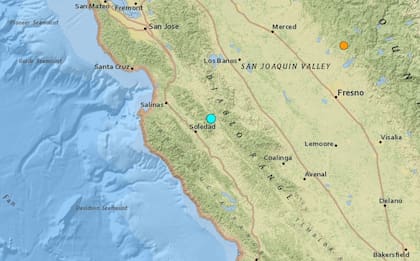 no de los sismos más fuertes de las últimas horas en territorio continental de Estados Unidos ocurrió cerca de Pinnacles, California