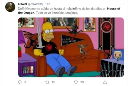 No podían faltar los Simpson para hacer referencia al primer capítulo de House of the Dragon