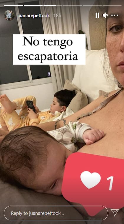 "No tengo escapatoria", escribió la actriz junto a la imagen con sus hijos