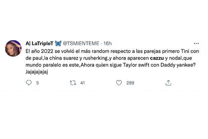 Nodal y Cazzu fueron comparados con Tini y la China Juárez