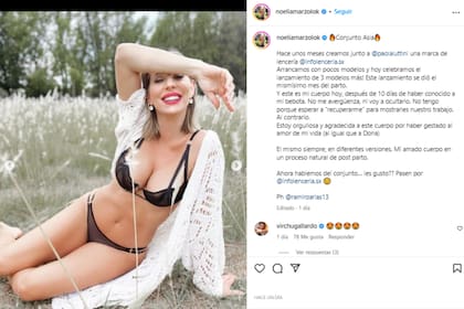 Noelia Marzol hizo una producción de fotos tras el nacimiento de su hija y generó opiniones diversas en las redes (Foto: Instagram @noeliamarzolok)