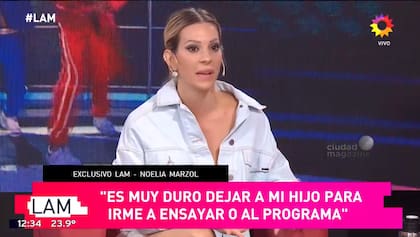 Noelia Marzol no pudo evitar llorar al hablar acerca de la salud de su hijo Donatello (Crédito: Captura de video eltrece)