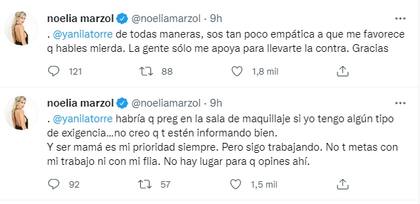 Noelia Marzol no se calló nada (Crédito: Twitter)
