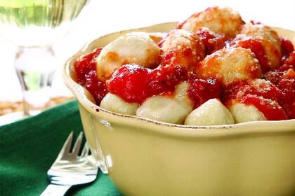 ñoquis de ricota y palta