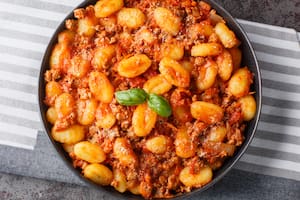 Ñoquis gratinados con carne
