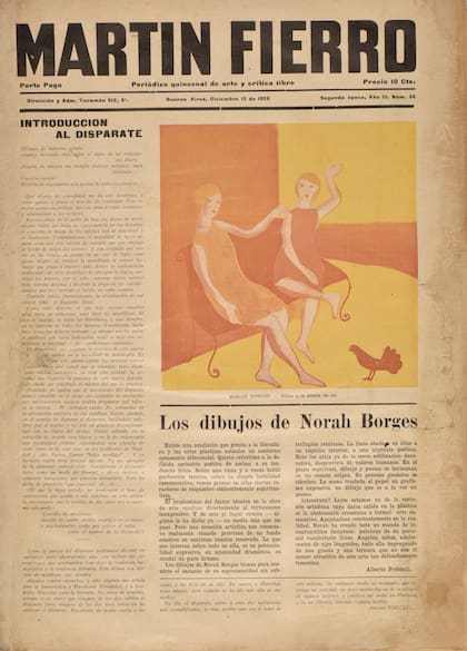 Norah Borges en "Martín Fierro" N° 36