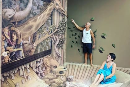 Norman y Kathleen en una visita al Museo de Playa del Carmen, en México