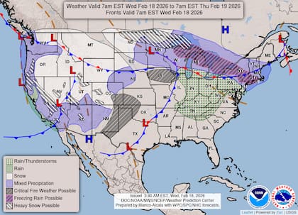 Noroeste y las Rocosas: acumulaciones de nieve superiores a las 8 pulgadas (20 cm) en las Cascadas y el sur de Oregón