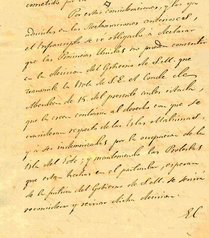 Nota de Manuel Moreno a Lord Aberdeen argumentando la posición argentina y sosteniendo las anteriores protestas presentadas. Londres, 19 de febrero de 1842