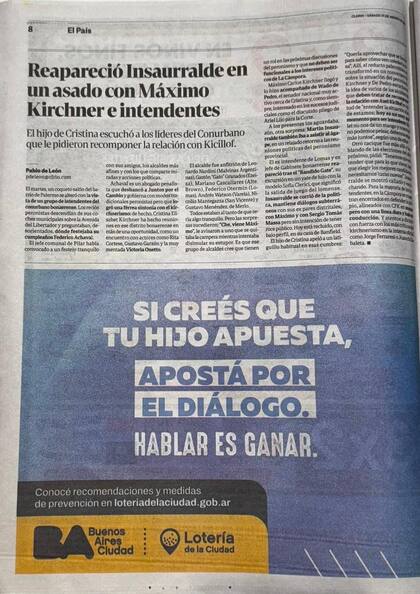 Nota de Pablo de León, publicada en el diario Clarín