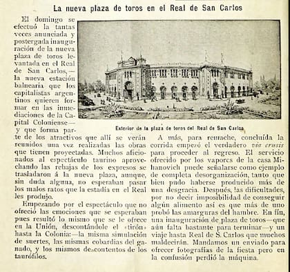 Nota de prensa sobre su inauguración, en 1910.