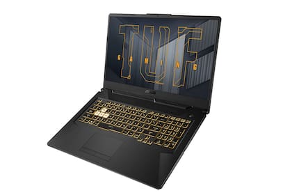 Notebook gamer. Este equipo Asus TUF Gaming F17 viene con Windows 10 Pro, un microprocesador Core i7 de décima generación de Intel y hardware de gráficos GeForce GTX 1650 Ti, apto para videojuegos ($189.999).