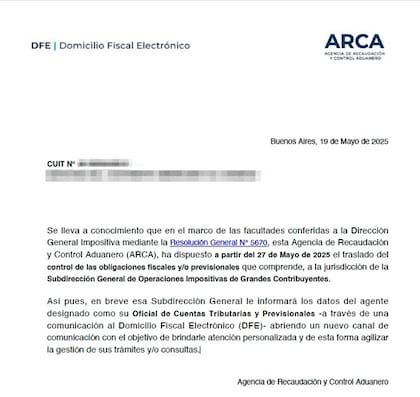 Notificación que llegó a un domicilio fiscal electrónico