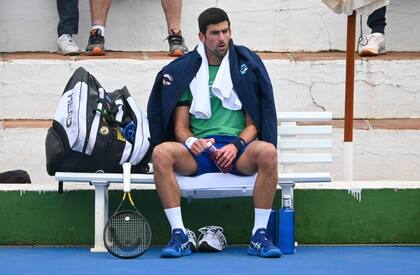 Novak Djokovic durante un entrenamiento en Marbella a principios de mes