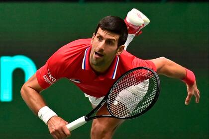 Novak Djokovic, N° 1 y líder de Serbia, que avanzó a los cuartos de final de la Copa Davis y se medirá con Kazakhstán.