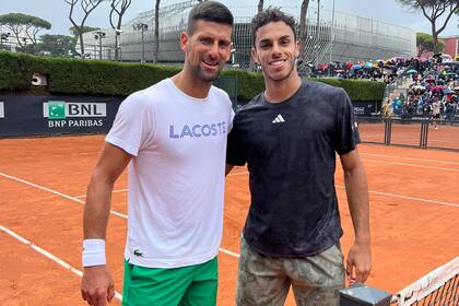 Novak Djokovic se entrenó con Francisco Cerúndolo en la previa de su duelo ante Etcheverry