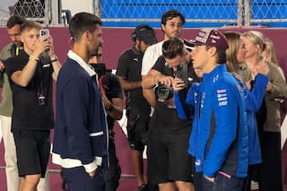 Las divertidas imágenes de Franco Colapinto durante una clase de gimnasia con Djokovic