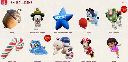 Novedades de globos para el desfile 2025 de Macy's (Macy's)