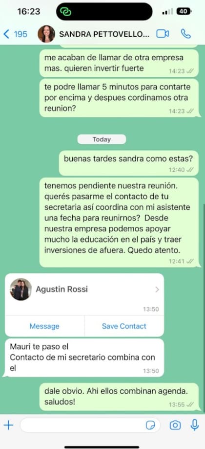 Novelli abordó a Pettovello incluso antes de la asunción formal de Milei como presidente y de ella como ministra