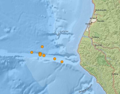 Nueva serie de terremotos frente a las costa de California