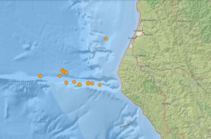 Nueva serie de terremotos frente a las costa de California