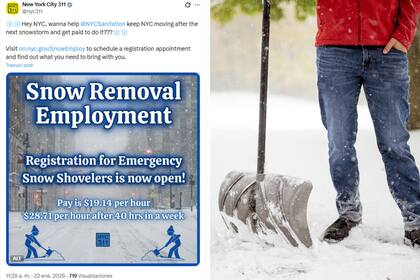 Nueva York publicó una oferta laboral para paliar los efectos de la tormenta invernal