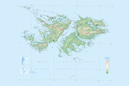 Mapa de las Islas Malvinas