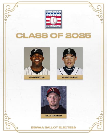 Nuevos jugadores que se integran al Salón de la Fama de la MLB (X @MLBNetwork)