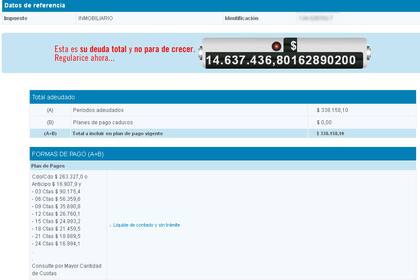 Número de expediente en el sitio de ARBA