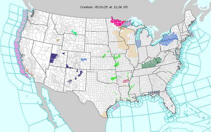 NWS advierte riesgo de inundaciones en suelos ya saturados de Missouri a Tennessee por lluvias persistentes