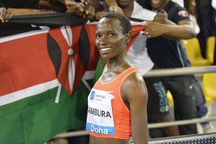 Nyambura, ganó los 3000 con obstáculos de Doha