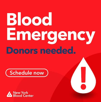 NYBC señaló que la tormenta paralizó las donaciones de sangre