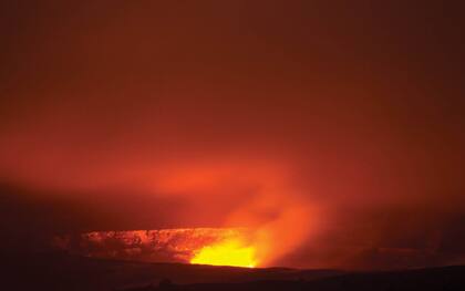 Actividad volcánica en el cráter Halema’uma’u en Big Island